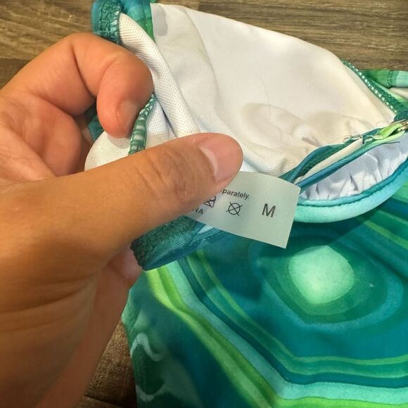 Green Swirl One Piece Swimsuit - Picture 4 of 4